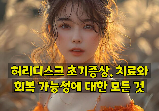 허리디스크 초기증상, 치료와 회복 가능성에 대한 모든 것